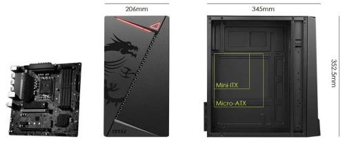 En ucuz MSI MAG SHIELD M301 3x120mm Fan PSU Yok Micro Kasa